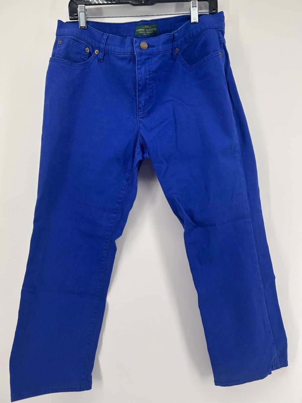 LRL Lauren Ralph Lauren Blue Stretch Jeans Women's 14P Petite Straight‎ Leg